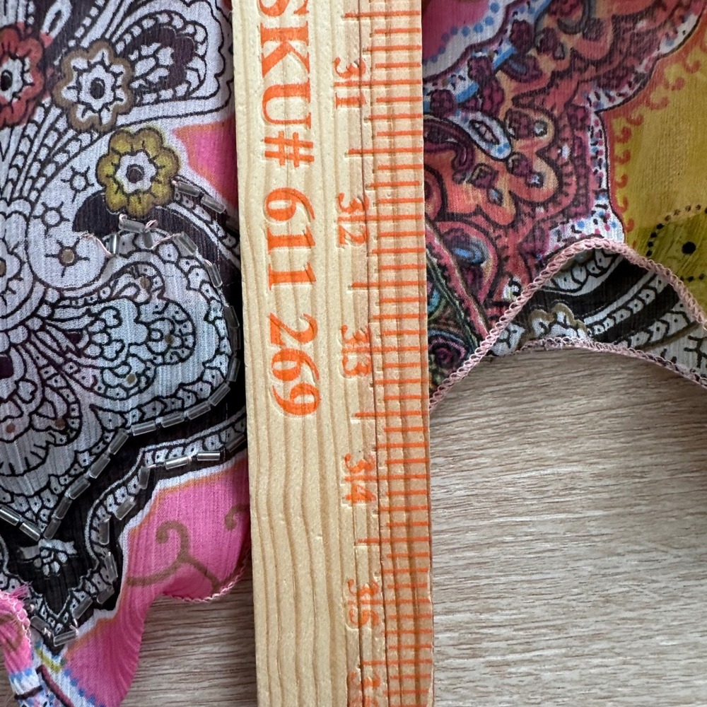 Cdc Boho Paisley Patchwork Beaded Halter Dress Ha… - image 5